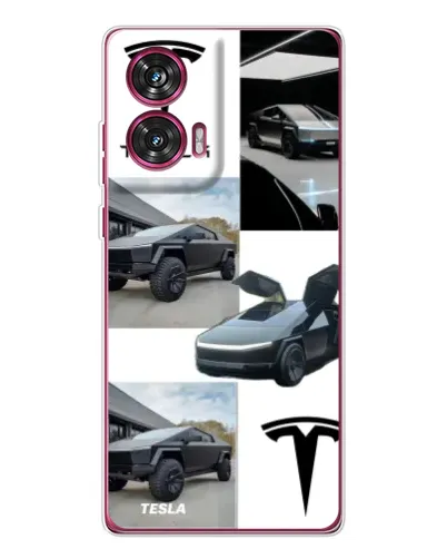 Чохол для Motorola Edge 50 Fusion з картинкою «Колаж Cybertruck Tesla»