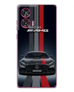 Чехол для Motorola Edge 50 Fusion с картинкой «Mercedes — белый карбон»