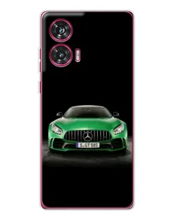 Чехол для Motorola Edge 50 Fusion с картинкой «Mercedes — неоновый лого»