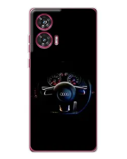 Чехол для Motorola Edge 50 Fusion с картинкой «Салон Audi — руль»