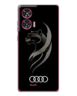 Чехол для Motorola Edge 50 Fusion с картинкой «Графика — пантера и Audi»