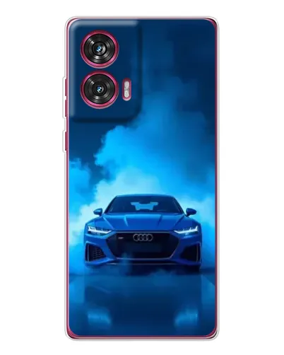 Чехол для Motorola Edge 50 Fusion с картинкой «Audi — голубая энергия»