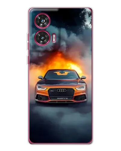 Чехол для Motorola Edge 50 Fusion с картинкой «Audi в огненном дыму»