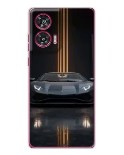 Чехол для Motorola Edge 50 Fusion с картинкой «Lamborghini золотые линии»