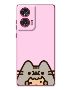 Чехол для Motorola Edge 50 Fusion с картинкой «Pusheen и печенье»