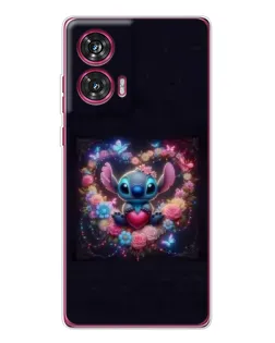 Чехол для Motorola Edge 50 Fusion с картинкой «Stitch в цветах»
