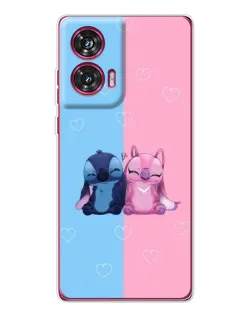 Чехол для Motorola Edge 50 Fusion с картинкой «Stitch и Angel Love»