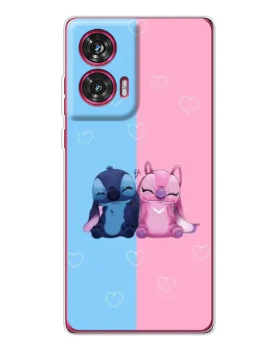 Чехол для Motorola Edge 50 Fusion с картинкой «Stitch и Angel Love»