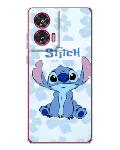 Чехол для Motorola Edge 50 Fusion с картинкой «Stitch среди цветов»