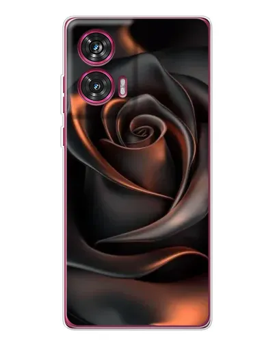 Чехол для Motorola Edge 50 Fusion с картинкой «Шелковая черная роза»