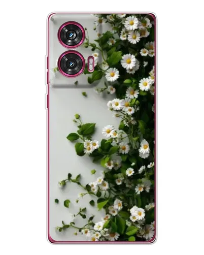Чехол для Motorola Edge 50 Fusion с картинкой «Ветка мелких белых цветов»