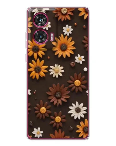 Чехол для Motorola Edge 50 Fusion с картинкой «Узор из маленьких подсолнухов»