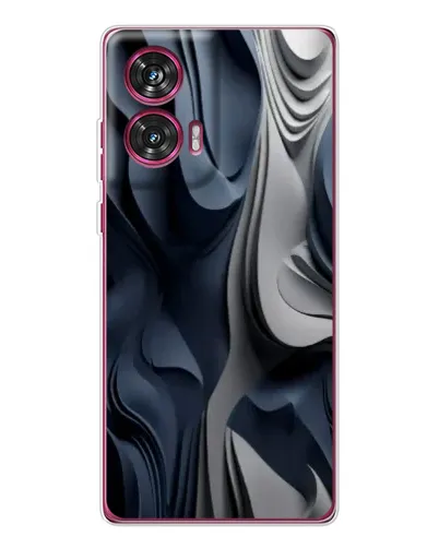 Чехол для Motorola Edge 50 Fusion с картинкой «Объемные синие складки»
