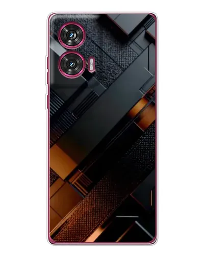 Чехол для Motorola Edge 50 Fusion с картинкой «Черные геометрические блоки»