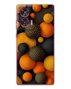 Чехол для Motorola Edge 50 Fusion с картинкой «Объемные оранжевые сферы»