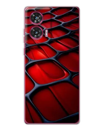 Чехол для Motorola Edge 50 Fusion с картинкой «Красная глянцевая сетка»