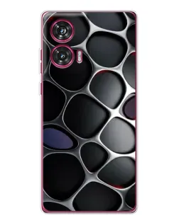 Чехол для Motorola Edge 50 Fusion с картинкой «Объемная темная решетка»
