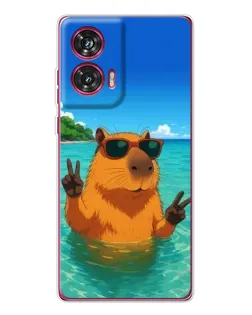 Чехол для Motorola Edge 50 Fusion с картинкой «Морская капибара»
