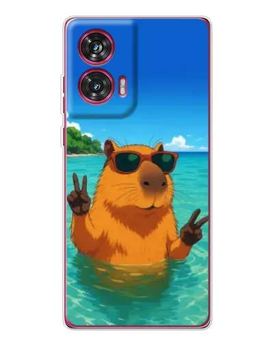 Чехол для Motorola Edge 50 Fusion с картинкой «Морская капибара»