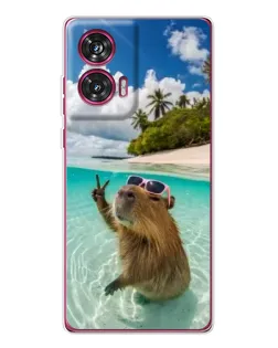 Чехол для Motorola Edge 50 Fusion с картинкой «Капибара на море»