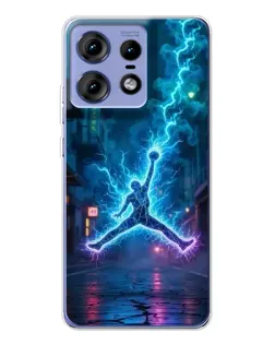 Чехол для Motorola Edge 50 Pro с картинкой «Jordan Gold Jumpman»