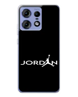 Чехол для Motorola Edge 50 Pro с картинкой «Jordan White Logo»