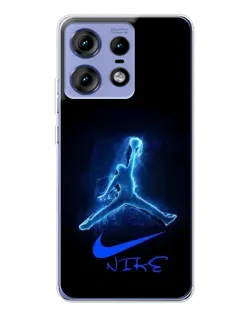 Чехол для Motorola Edge 50 Pro с картинкой «Jordan Neon Blue»