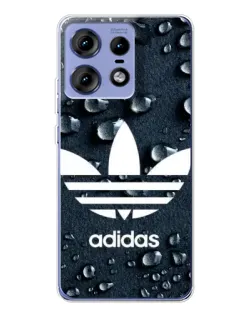 Чехол для Motorola Edge 50 Pro с картинкой «Adidas Trefoil Blue»