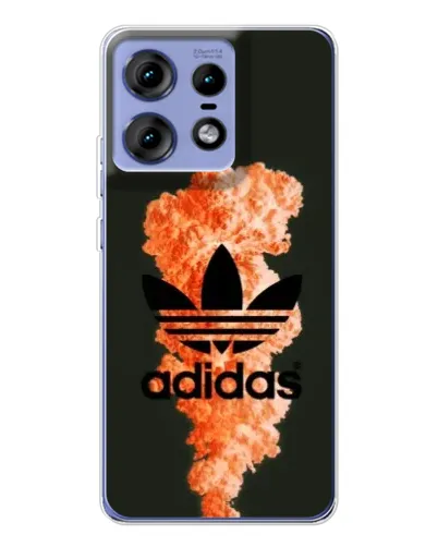 Чехол для Motorola Edge 50 Pro с картинкой «Оранжевый дым Adidas»