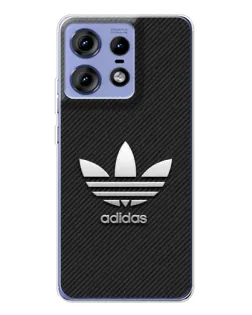 Чехол для Motorola Edge 50 Pro с картинкой «Adidas Карбоновая текстура»