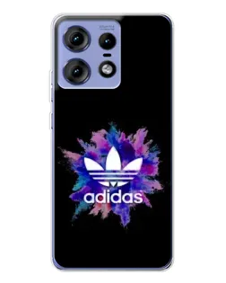Чехол для Motorola Edge 50 Pro с картинкой «Взрыв красок Adidas»