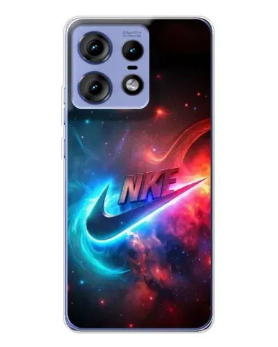 Чехол для Motorola Edge 50 Pro с картинкой «Огненный логотип Nike»