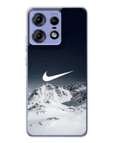 Чехол для Motorola Edge 50 Pro с картинкой «Nike — зимние горы»