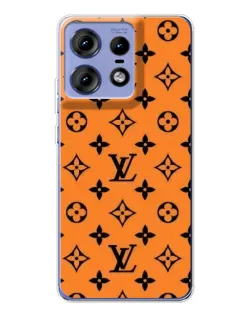 Чехол для Motorola Edge 50 Pro с картинкой «Оранжевый стиль LV»