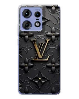 Чехол для Motorola Edge 50 Pro с картинкой «Кожаная текстура LV»