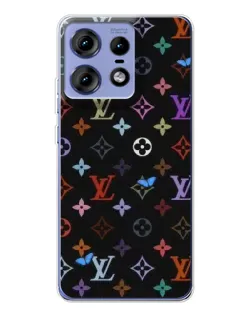 Чехол для Motorola Edge 50 Pro с картинкой «Цветная монограмма LV»