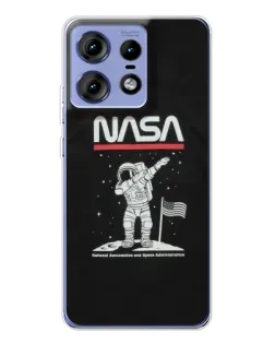 Чехол для Motorola Edge 50 Pro с картинкой «NASA — шагаем по Луне» Чехол для Motorola Edge 50 Pro с картинкой «NASA — шагаем по Луне»
