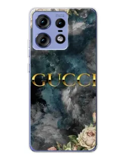 Чехол для Motorola Edge 50 Pro с картинкой «Абстрактные цветы Gucci»