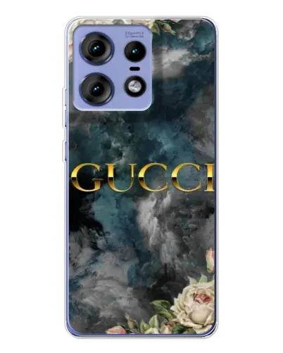 Чехол для Motorola Edge 50 Pro с картинкой «Абстрактные цветы Gucci»