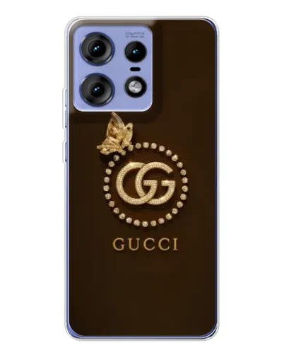 Чехол для Motorola Edge 50 Pro с картинкой «Gucci — золотая бабочка»