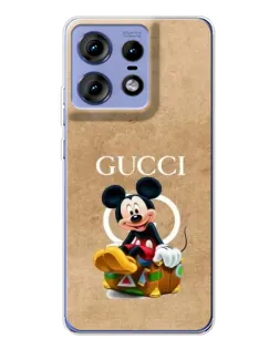 Чехол для Motorola Edge 50 Pro с картинкой «Микки Маус Gucci — крафт»