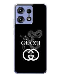 Чехол для Motorola Edge 50 Pro с картинкой «Gucci — серебряная змея»