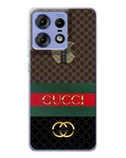 Чехол для Motorola Edge 50 Pro с картинкой «Gucci — брендированный десерт»