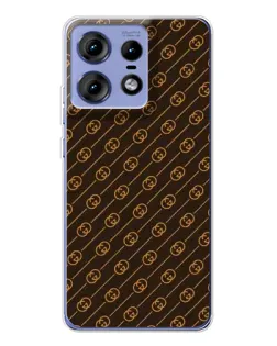 Чехол для Motorola Edge 50 Pro с картинкой «Gucci — золотые диагонали»