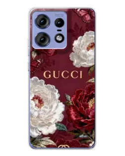Чохол для Motorola Edge 50 Pro з картинкою «Gucci — бордові троянди» Чохол для Motorola Edge 50 Pro з картинкою «Gucci — бордові троянди»