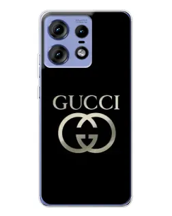 Чохол для Motorola Edge 50 Pro з картинкою «Gucci — золото на чорному» Чохол для Motorola Edge 50 Pro з картинкою «Gucci — золото на чорному»