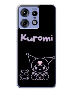 Чохол для Motorola Edge 50 Pro з картинкою «Kuromi — чорний мінімалізм»