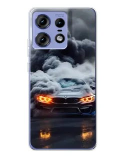Чехол для Motorola Edge 50 Pro с картинкой «BMW в дыму»