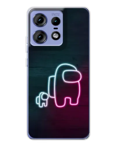Чехол для Motorola Edge 50 Pro с картинкой «Among Us неон-арт»