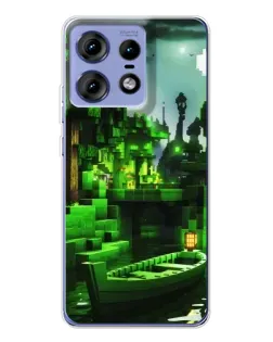 Чехол для Motorola Edge 50 Pro с картинкой «Minecraft лесной пейзаж»